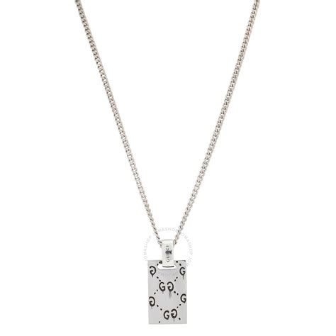 gucci ghost pendant necklace black/silver|Gucci ghost necklace in silver.